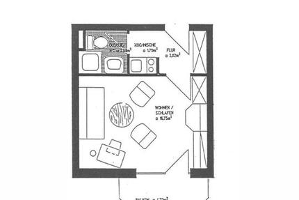 Wohnung Greven - 1 Zimmer, 26 m&sup2;, 330&euro; | Angebot:25832725