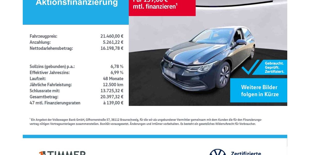 VW Golf 45.158 km 21.460 &euro; Lingen 49808