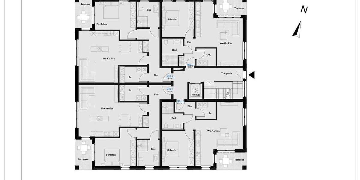 Etagenwohnung Rheine Schotthock - 2 Zimmer, 84 m&sup2;, 399.000&euro; | Angebot:25688473