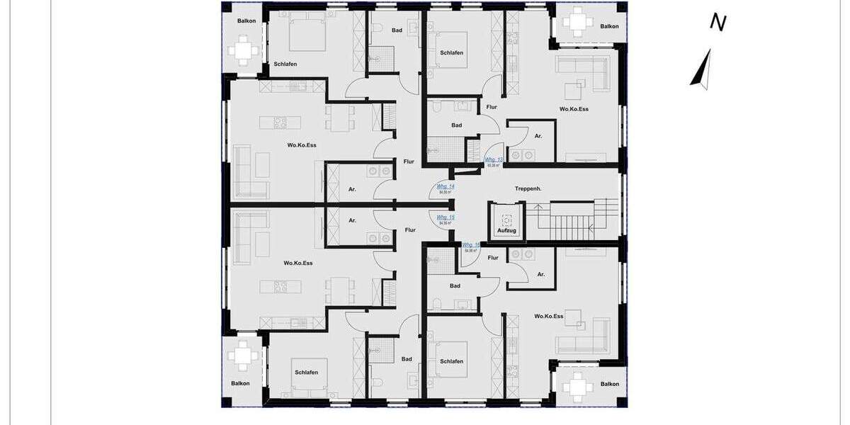 Etagenwohnung Rheine Schotthock - 2 Zimmer, 84 m&sup2;, 399.000&euro; | Angebot:25688505