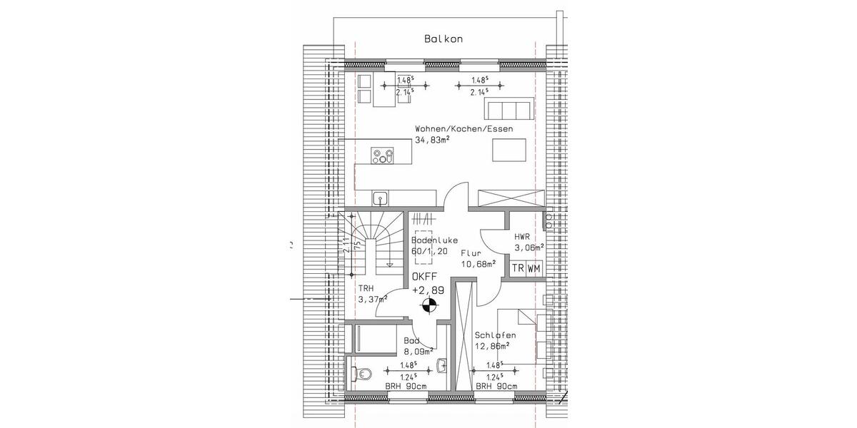 Etagenwohnung Gronau (Westfahlen) - 2.5 Zimmer, 80 m&sup2;, 950&euro; | Angebot:25968666