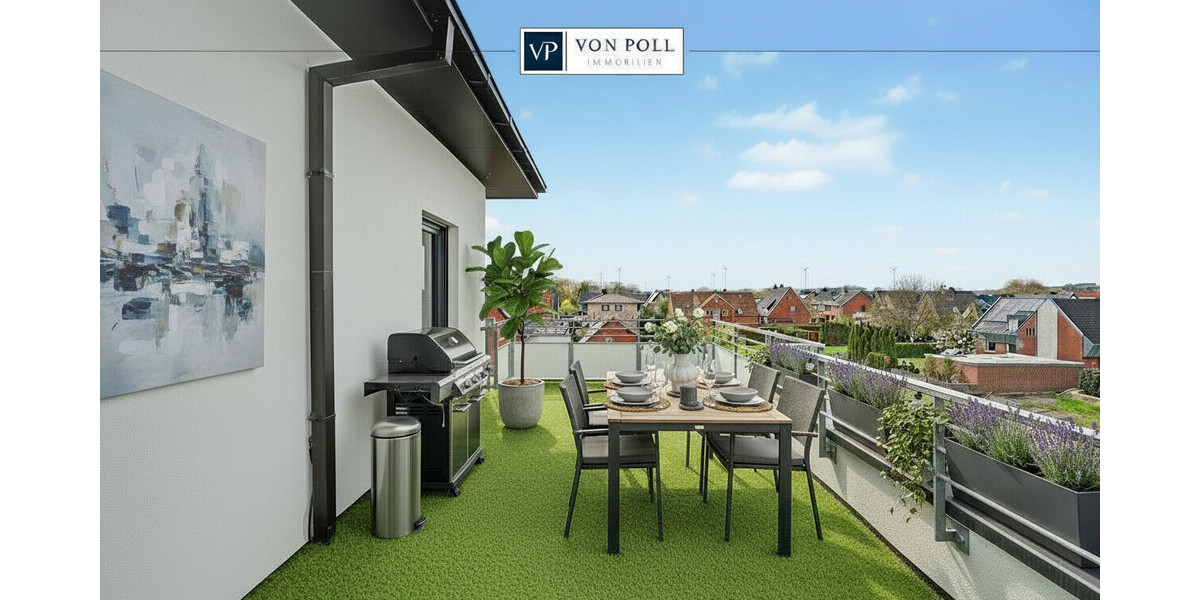 Sundowner auf der Dachterrasse genießen? - Neuwertige Penthousewohnung mit zwei Stellplätzen - Einfamilienhaus Hörstel Hörstel | Angebot:26659002