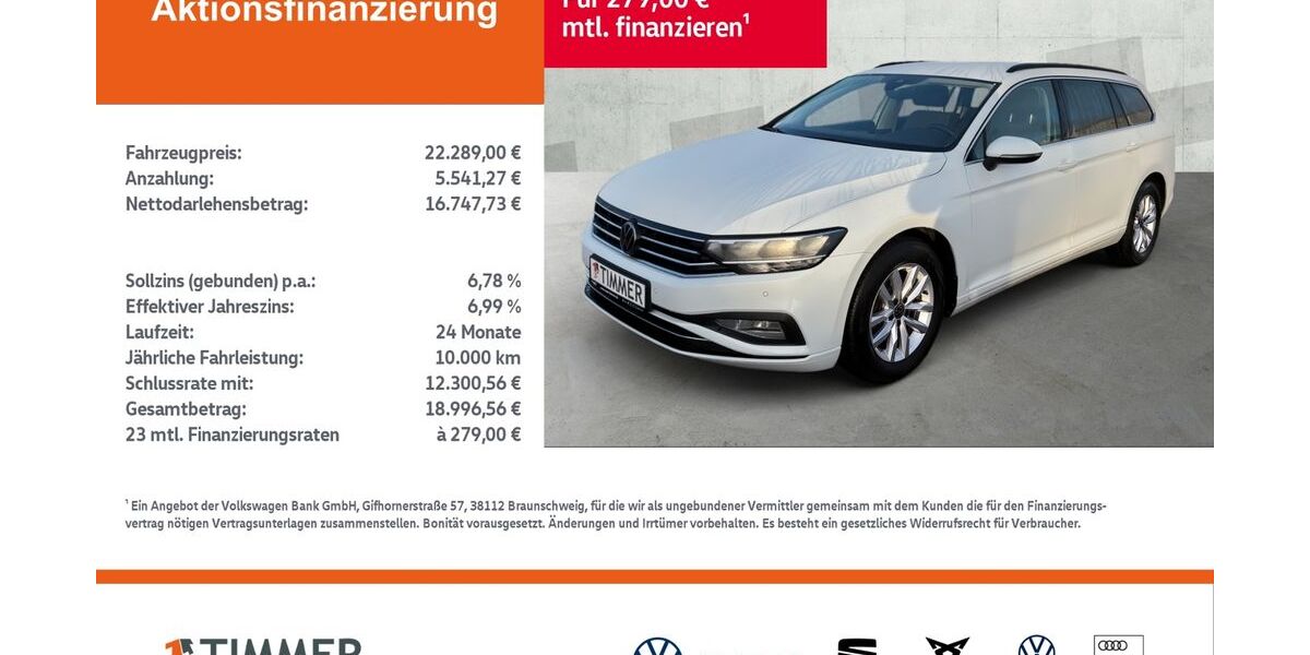 VW Passat Variant 88.544 km 22.289 &euro; Gronau 48599