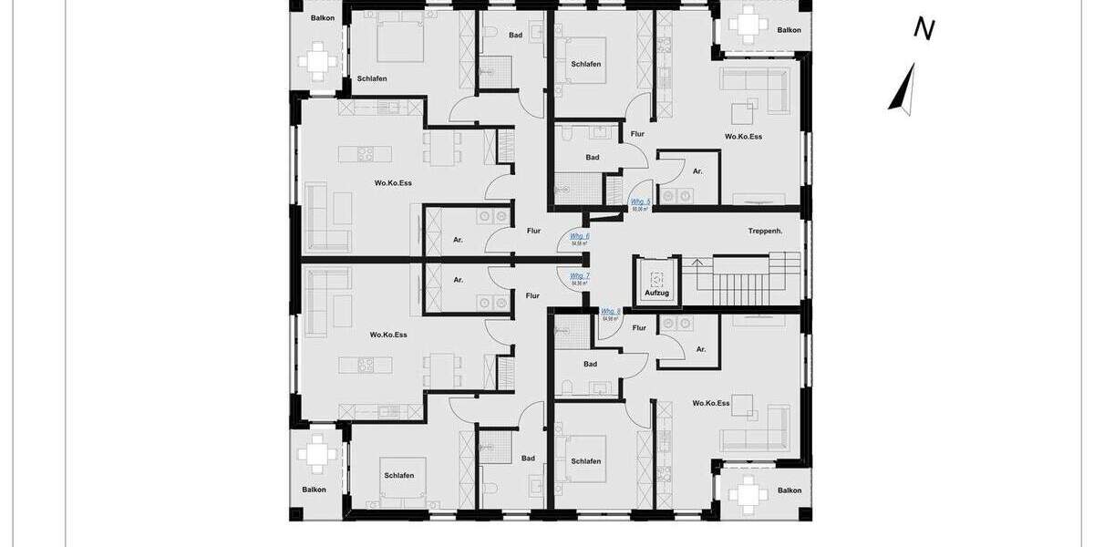 Etagenwohnung Rheine Schotthock - 2 Zimmer, 84 m&sup2;, 395.000&euro; | Angebot:25799698