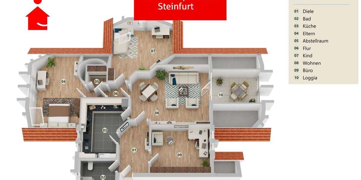 Etagenwohnung Hörstel - 4 Zimmer, 118 m&sup2;, 206.000&euro; | Angebot:27702404