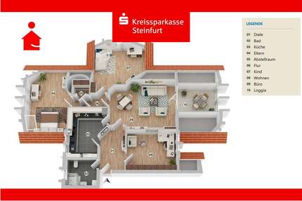 Wohnung Hörstel - 4 Zimmer, 118 m&sup2;, 206.000&euro; | Angebot:27702404
