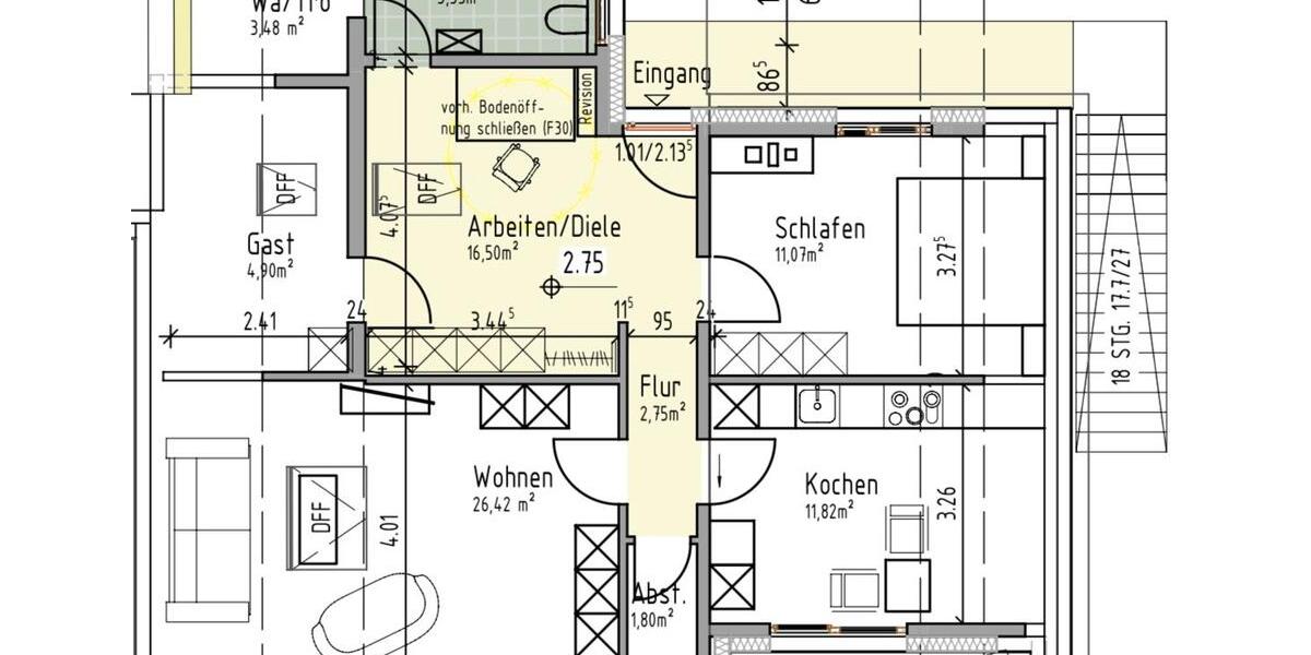 Dachgeschoßwohnung Metelen - 3 Zimmer, 85 m&sup2;, 850&euro; | Angebot:27601024