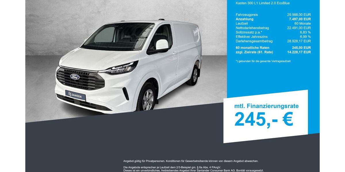 Ford Transit Custom 25.400 km 29.988 &euro; Lingen-Ems 49809