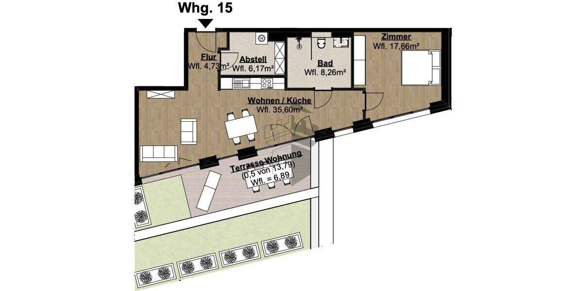 Etagenwohnung Lingen (Ems) - 2 Zimmer, 79 m&sup2;, 1.010&euro; | Angebot:22826375