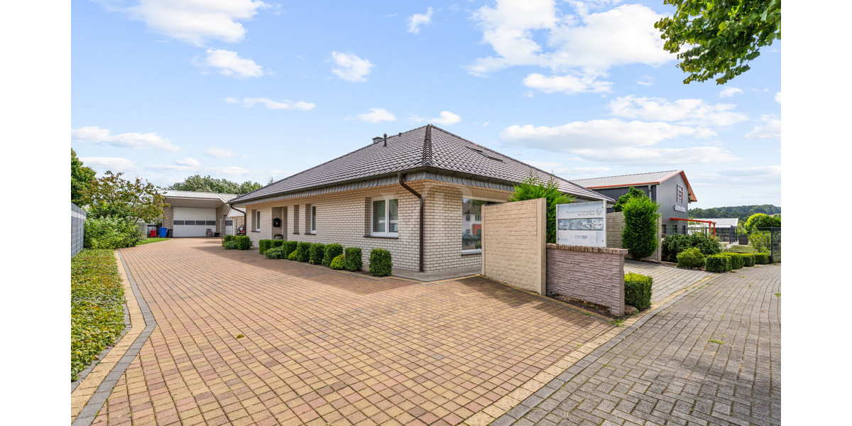 Rarität für Selbstständige! Junge Betriebs- und Wohnimmobilie mit Lagerhalle - Bungalow Mettingen Mettingen | Angebot:22979014