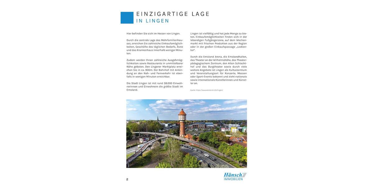 Etagenwohnung Lingen (Ems) - 2 Zimmer, 62 m&sup2;, 710&euro; | Angebot:25366652