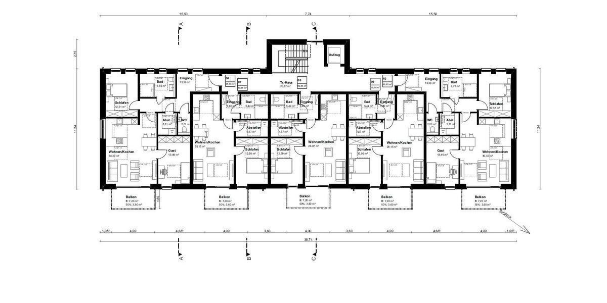 Etagenwohnung Bad Bentheim - 3 Zimmer, 86 m&sup2;, 1.080&euro; | Angebot:26561466