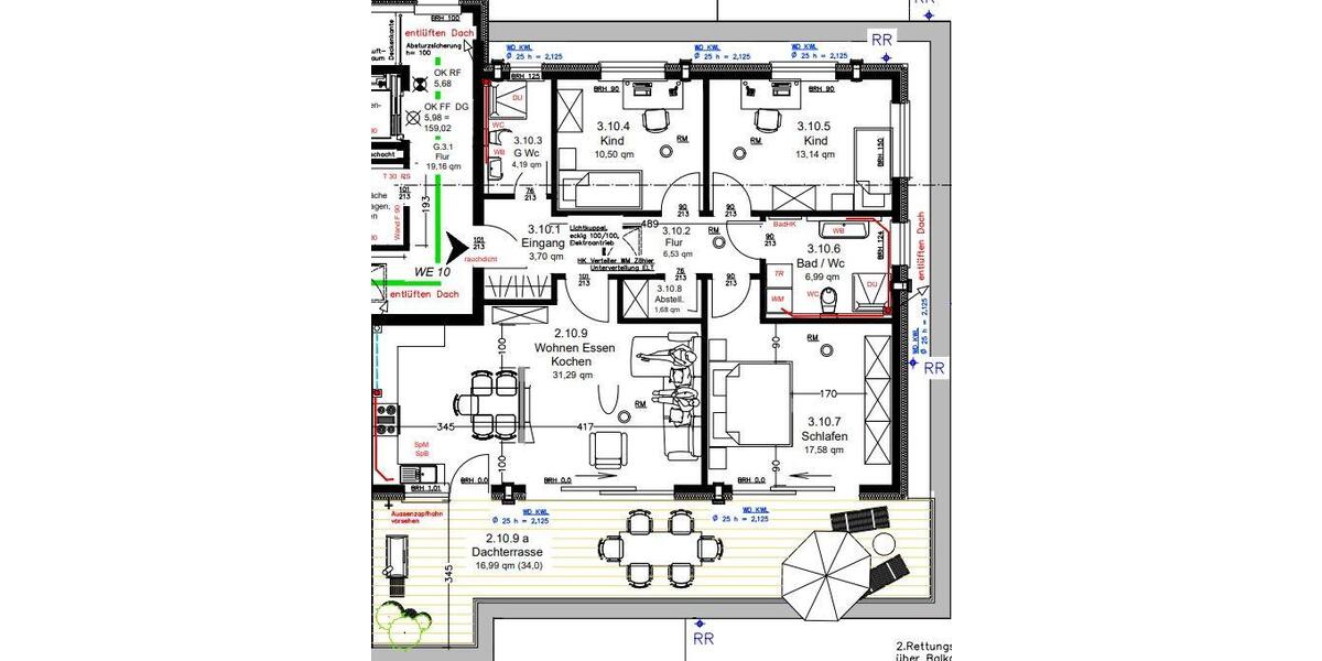 Dachgeschoßwohnung Ibbenbüren - 4 Zimmer, 113 m&sup2;, 1.126&euro; | Angebot:25646828
