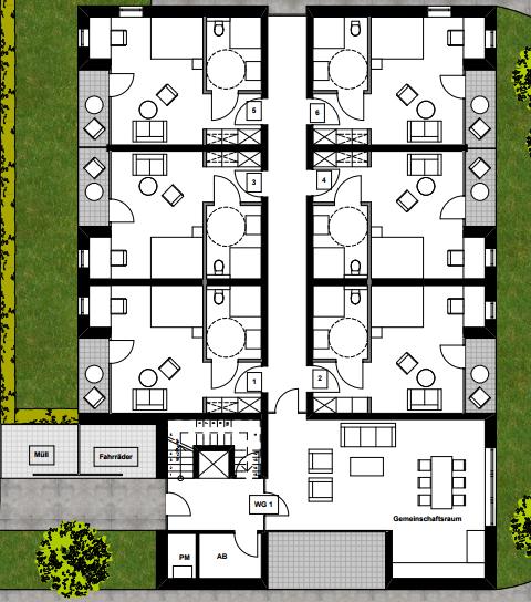 Erdgeschoßwohnung Rheine - 1 Zimmer, 29 m&sup2;, 375&euro; | Angebot:25712257