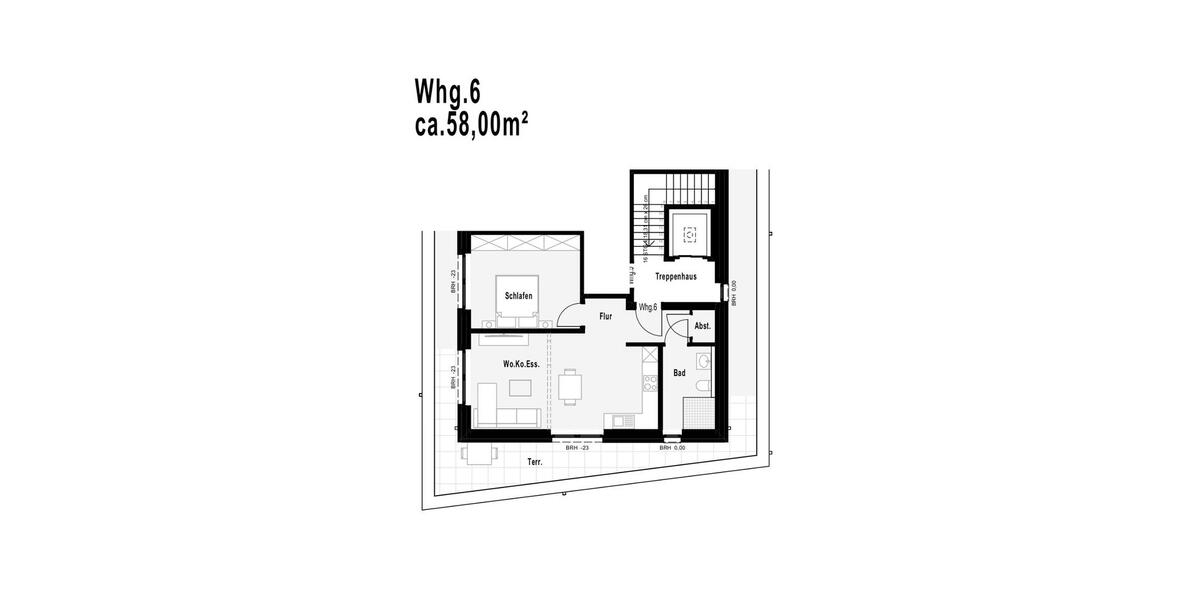 Etagenwohnung Altenberge - 2 Zimmer, 58 m&sup2;, 395&euro; | Angebot:24473903