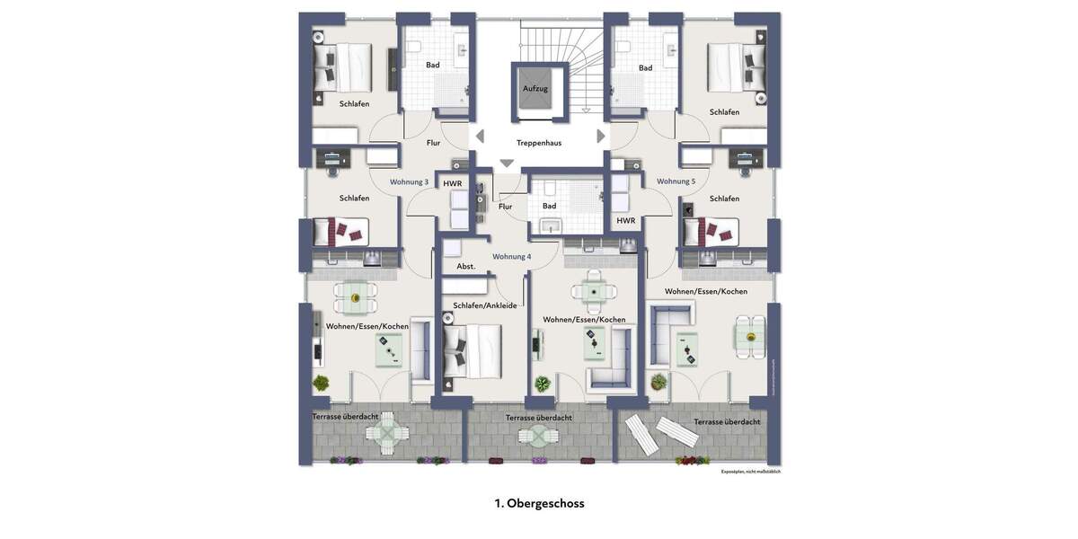 Etagenwohnung Ibbenbüren Stadt - 3 Zimmer, 69 m&sup2;, 860&euro; | Angebot:25688534