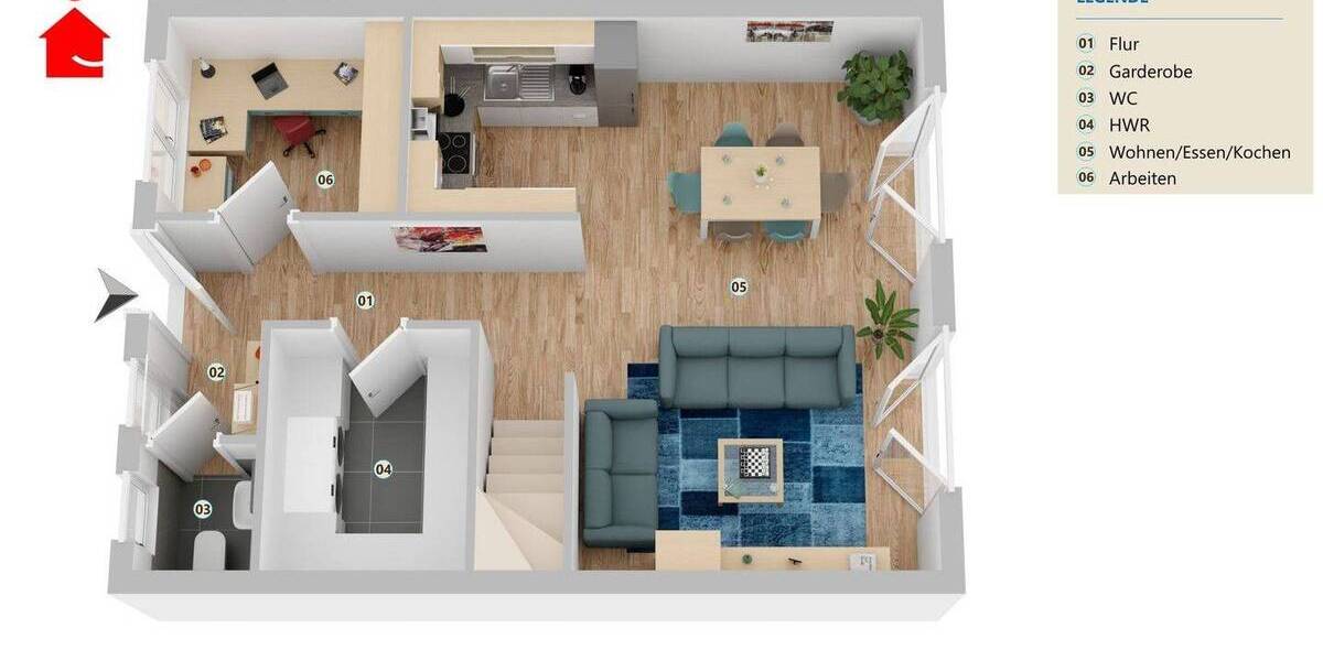 Reihenmittelhaus Horstmar - 5 Zimmer, 117 m&sup2;, 398.500&euro; | Angebot:25969785