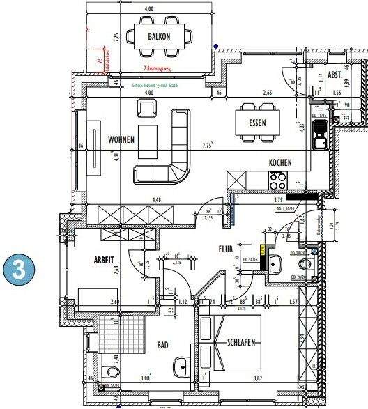Etagenwohnung Ibbenbüren Stadt - 3 Zimmer, 79 m&sup2;, 1.035&euro; | Angebot:25676349
