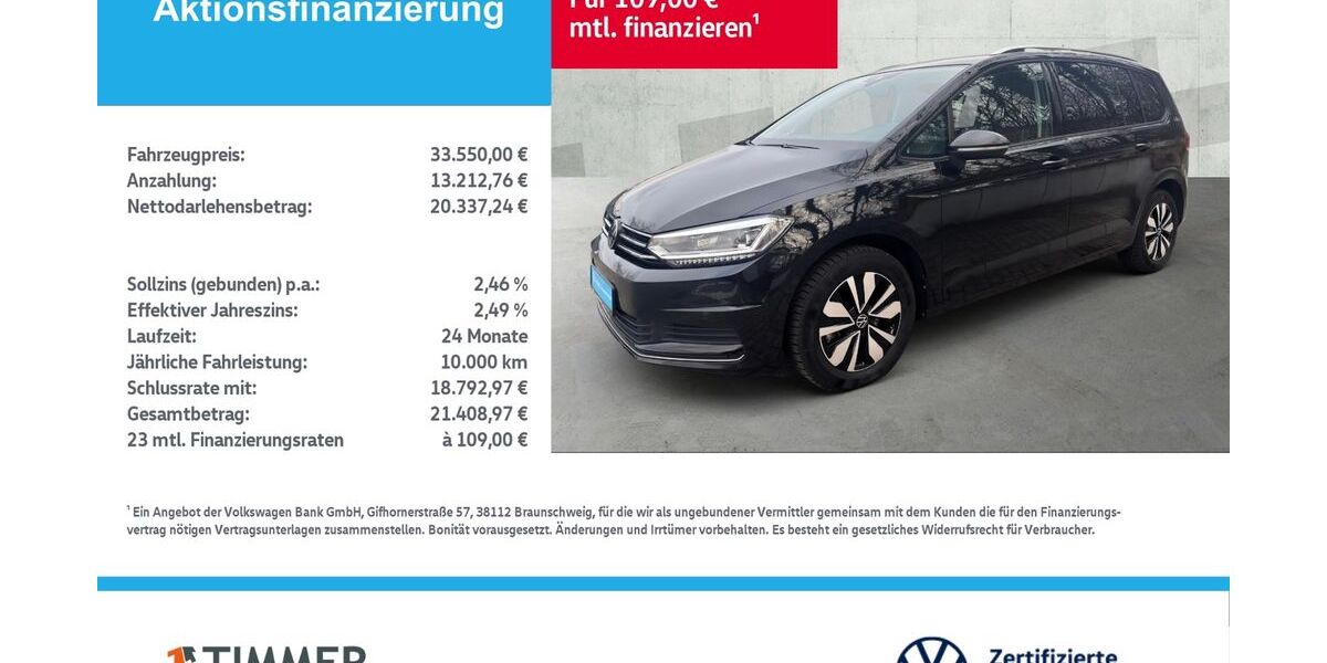 VW Touran 24.336 km 33.550 &euro; Lingen 49808