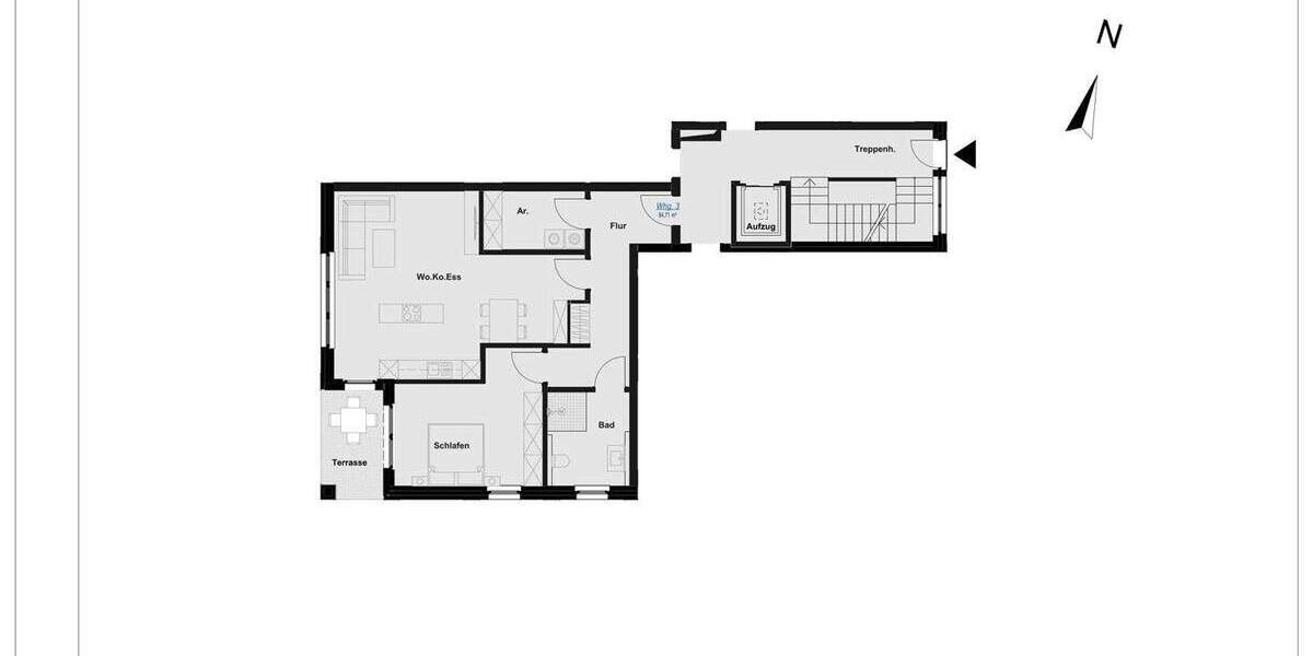 Etagenwohnung Rheine Schotthock - 2 Zimmer, 84 m&sup2;, 399.000&euro; | Angebot:25736044