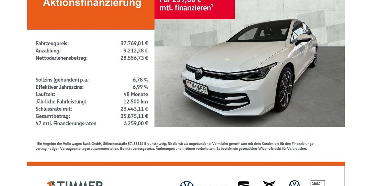 VW Golf 2.999 km 37.769 &euro; Lingen 49808