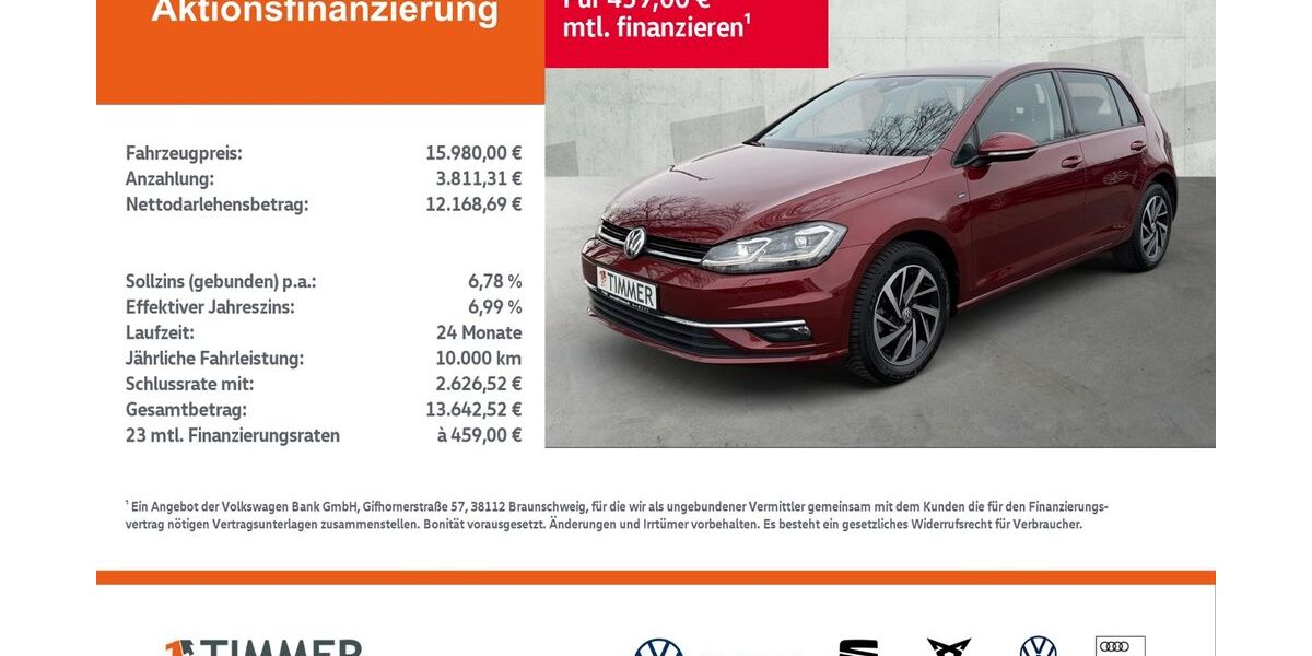 VW Golf 62.999 km 15.980 &euro; Rheine 48432