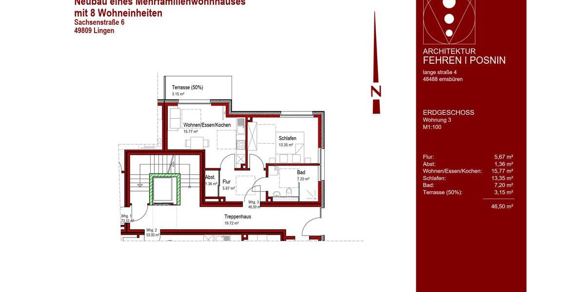 Erdgeschoßwohnung Lingen (Ems) Damaschke - 2 Zimmer, 47 m&sup2;, 580&euro; | Angebot:25145106
