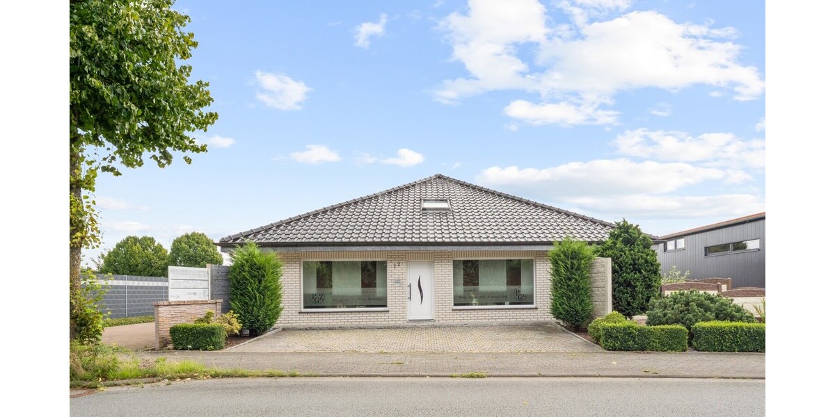 Rarität für Selbstständige! Junge Betriebs- und Wohnimmobilie mit Lagerhalle - Bungalow Mettingen Mettingen | Angebot:22979014