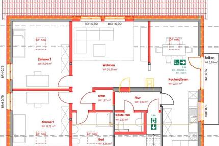 Wohnung Ibbenbüren Bockraden - 3 Zimmer, 90 m&sup2;, 1.300&euro; | Angebot:25519503