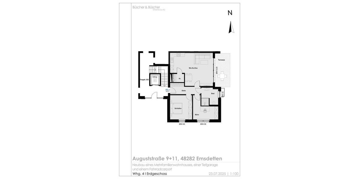 Etagenwohnung Emsdetten - 3 Zimmer, 85 m&sup2;, 401.700&euro; | Angebot:25688485