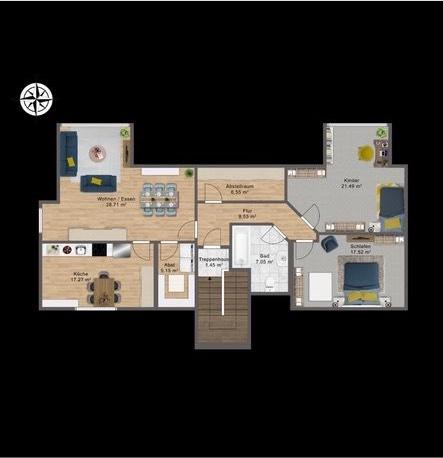 Dachgeschoßwohnung Lingen (Ems) Gauerbach - 3 Zimmer, 88 m&sup2;, 930&euro; | Angebot:26012827