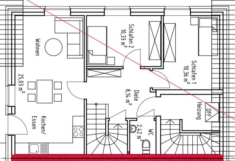 Dachgeschoßwohnung Heek - 4 Zimmer, 80 m&sup2;, 1.050&euro; | Angebot:27609701