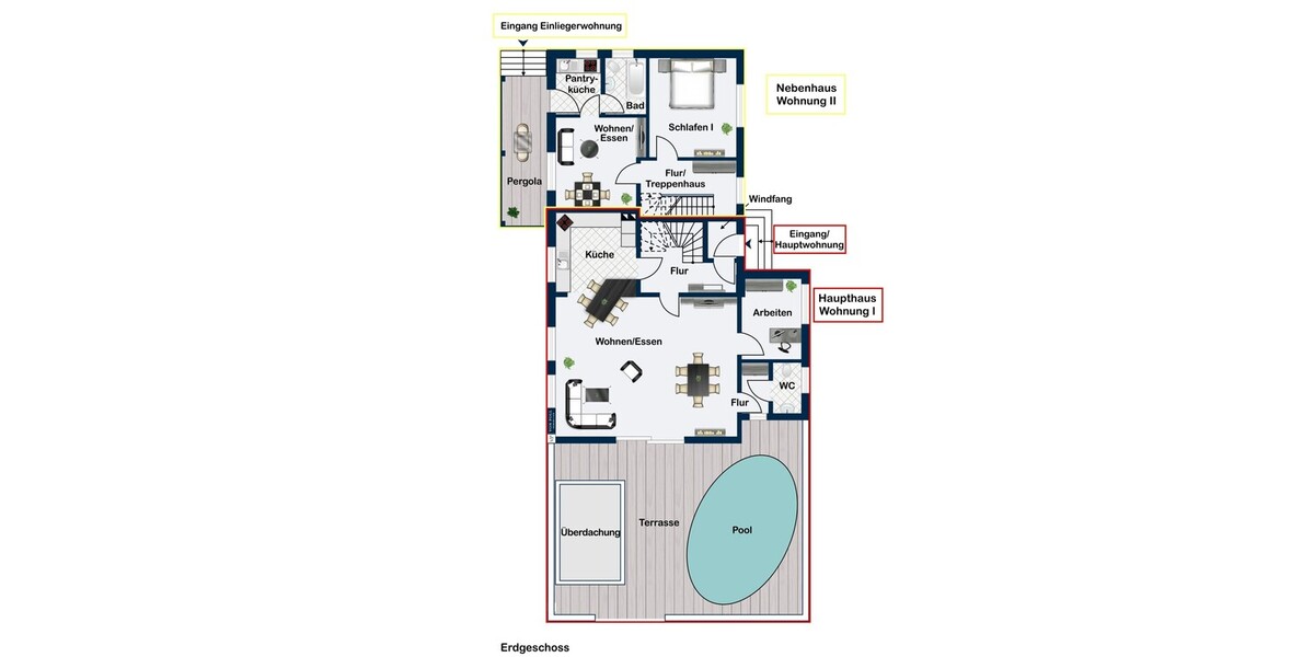 Schönes ZFH + Gästehaus & Traumgarten im Außenbezirk. Perfekt als Top–Invest oder Mehrgenerationen - Zweifamilienhaus Hörstel Hörstel | Angebot:27365738