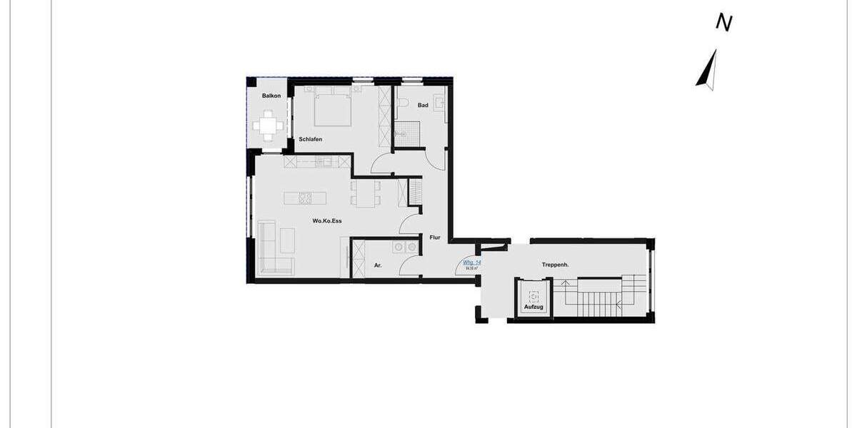 Etagenwohnung Rheine Schotthock - 2 Zimmer, 84 m&sup2;, 399.000&euro; | Angebot:25688505