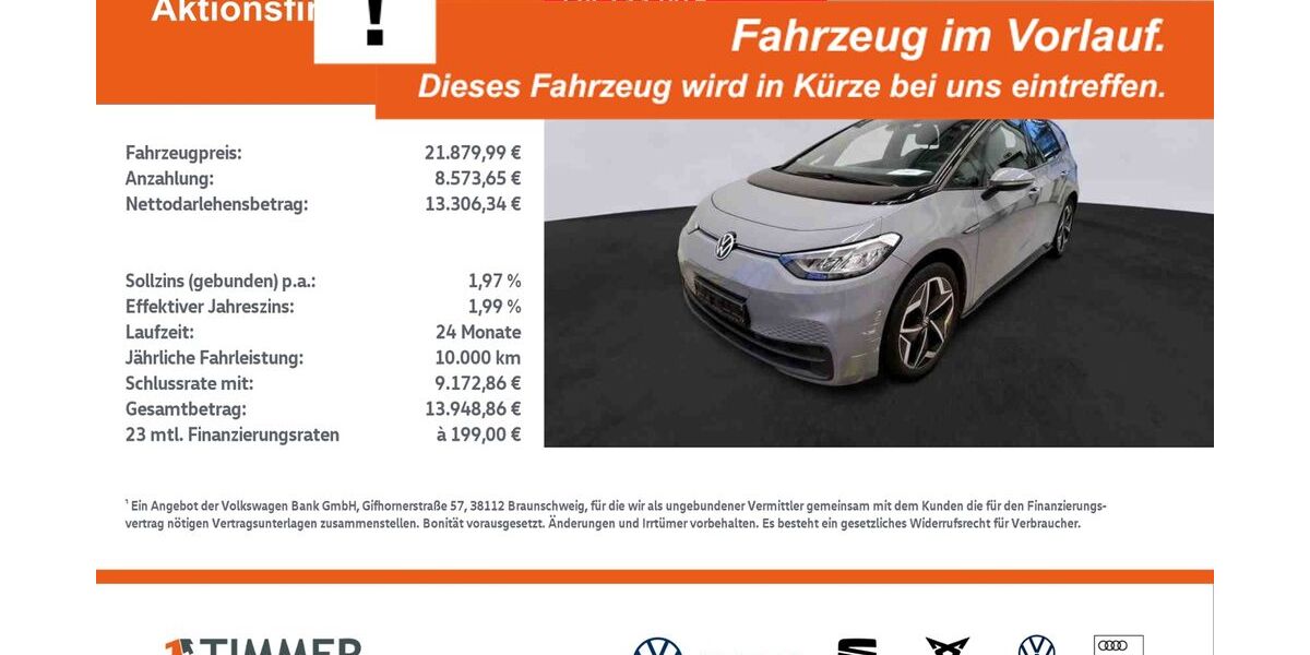 VW ID.3 37.119 km 21.880 &euro; Rheine 48432