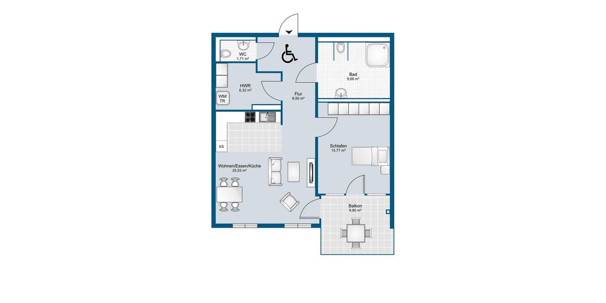 Etagenwohnung Lingen (Ems) - 2 Zimmer, 72 m&sup2;, 870&euro; | Angebot:24711998