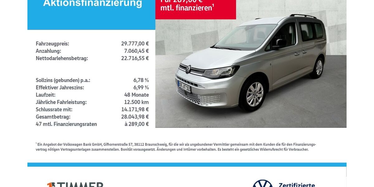 VW Caddy 19.999 km 29.777 &euro; Lingen 49808