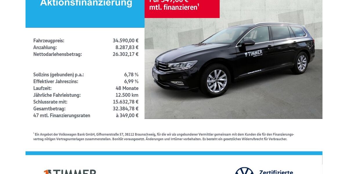 VW Passat Variant 55.454 km 34.590 &euro; Lingen 49808