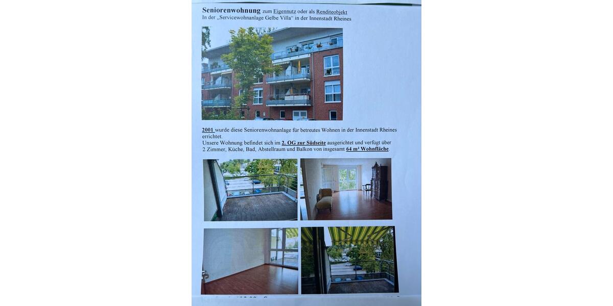 Etagenwohnung Rheine Altenrheine - 2 Zimmer, 68 m&sup2;, 249.750&euro; | Angebot:25342502