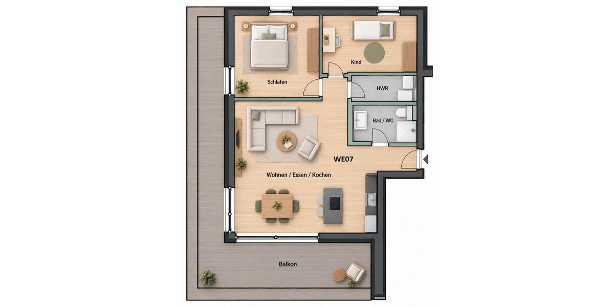 Etagenwohnung Steinfurt - 2.5 Zimmer, 58 m&sup2;, 815&euro; | Angebot:27570462
