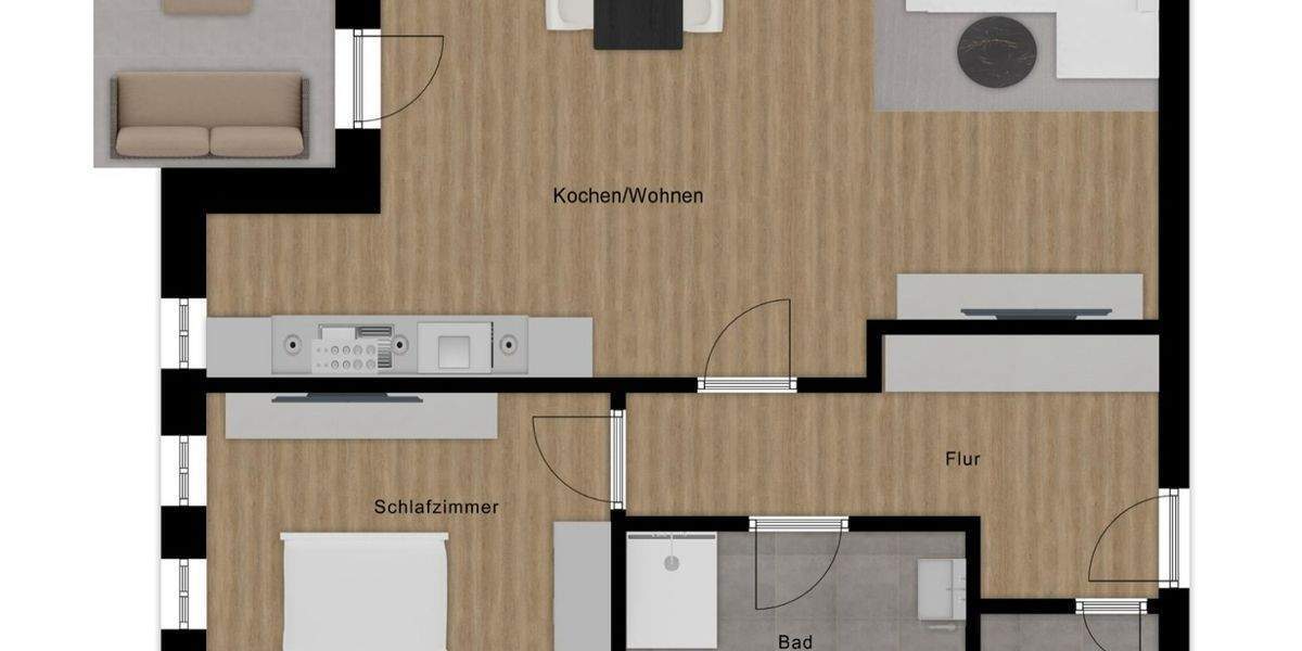 Etagenwohnung Gronau - 2 Zimmer, 74 m&sup2;, 219.000&euro; | Angebot:25797531