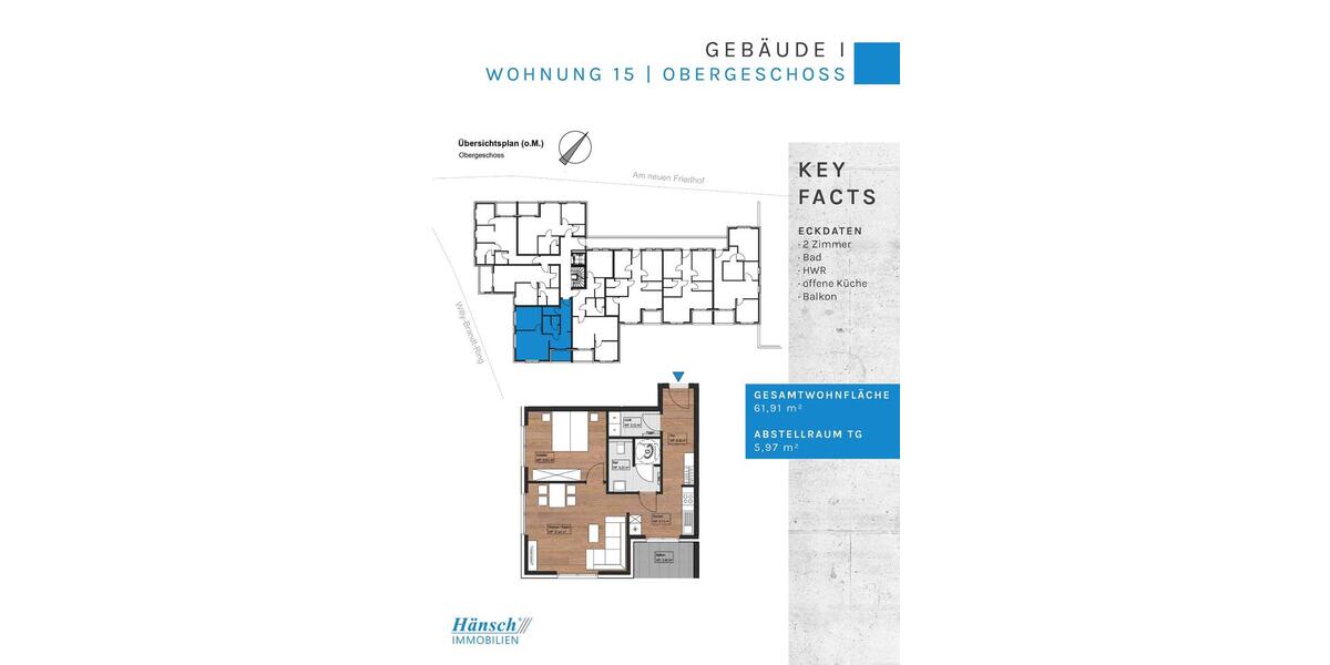 Etagenwohnung Lingen (Ems) - 2 Zimmer, 62 m&sup2;, 710&euro; | Angebot:25366652
