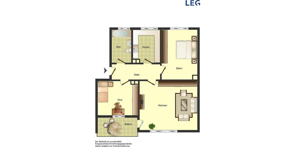 Erdgeschoßwohnung Ibbenbüren Bockraden - 2 Zimmer, 64 m&sup2;, 519&euro; | Angebot:26624205