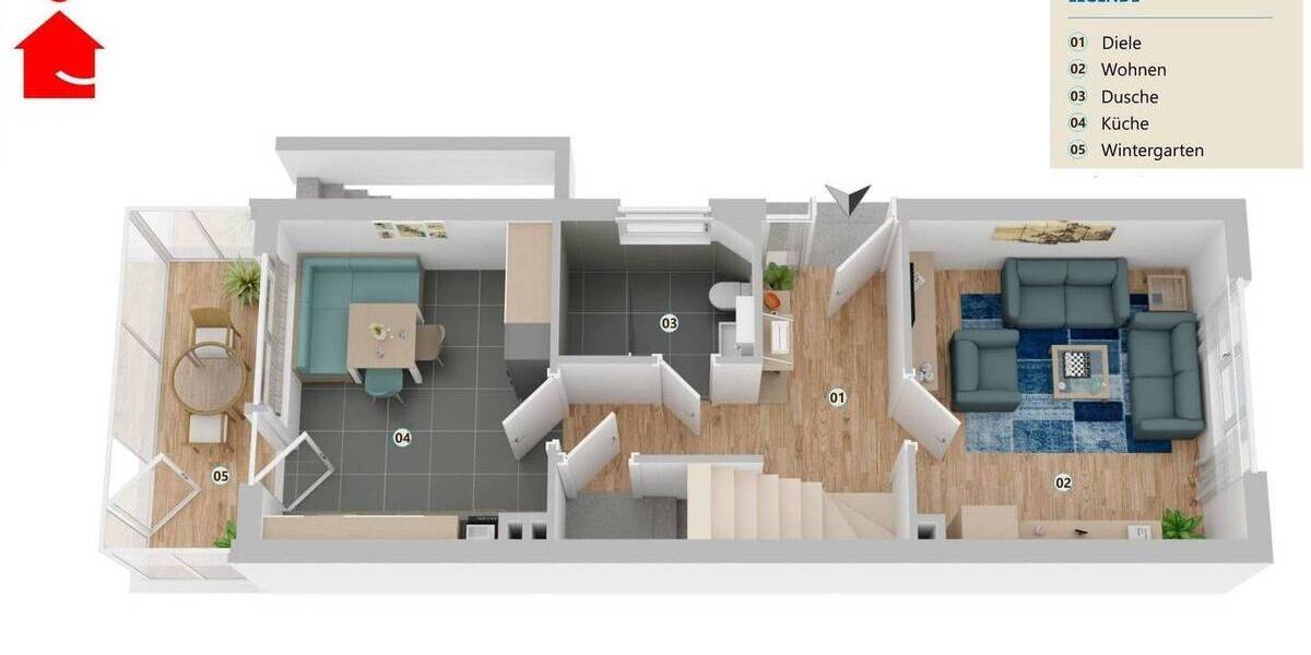 Doppelhaushälfte Emsdetten - 3 Zimmer, 78 m&sup2;, 179.000&euro; | Angebot:25996657