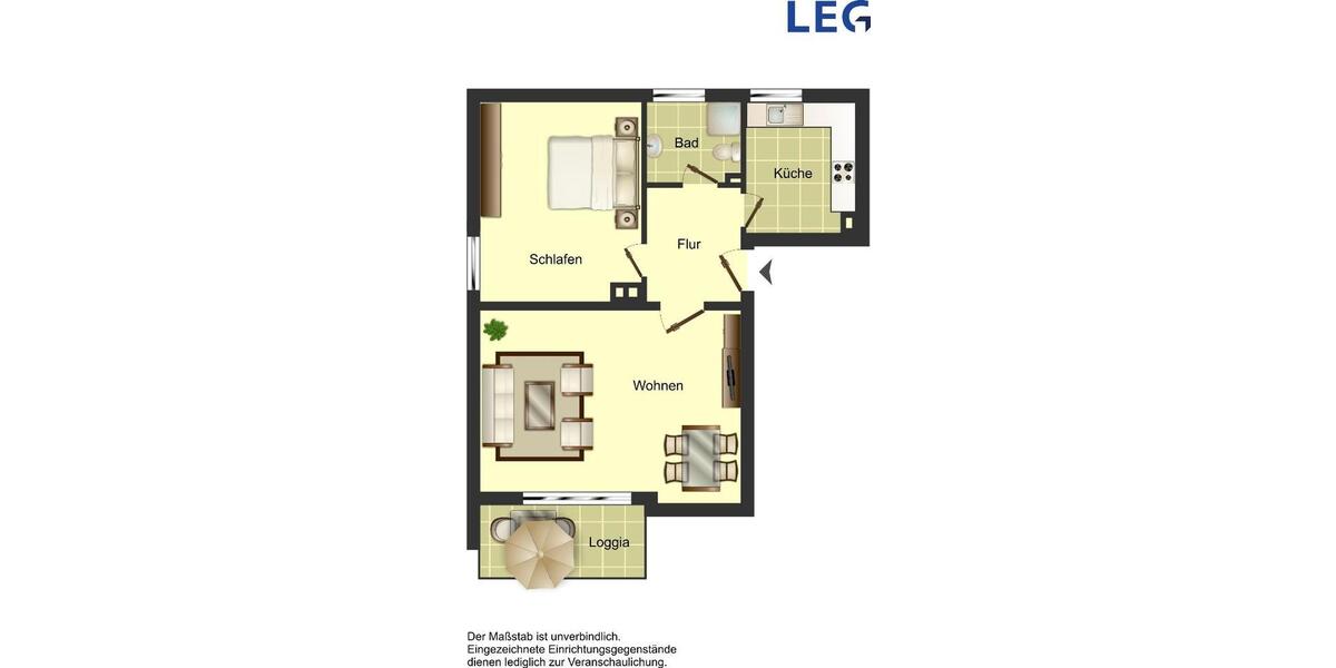 Erdgeschoßwohnung Ibbenbüren - 2 Zimmer, 53 m&sup2;, 499&euro; | Angebot:25918626