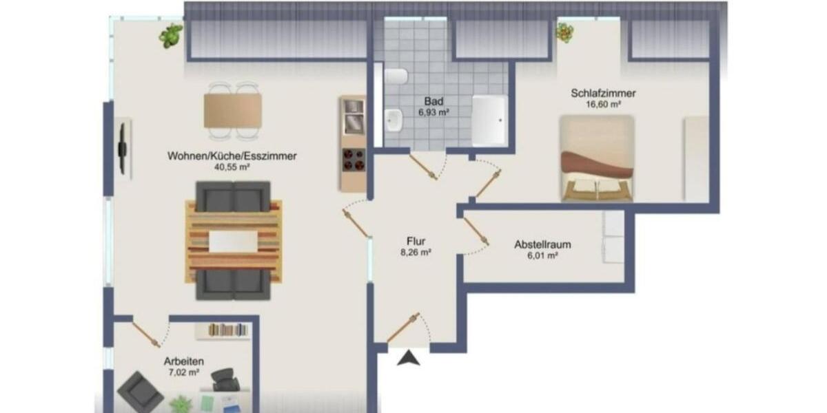 Dachgeschoßwohnung Emsbüren - 3 Zimmer, 81 m&sup2;, 811&euro; | Angebot:24427742