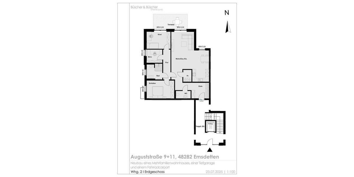 Etagenwohnung Emsdetten - 4 Zimmer, 110 m&sup2;, 501.400&euro; | Angebot:25688524