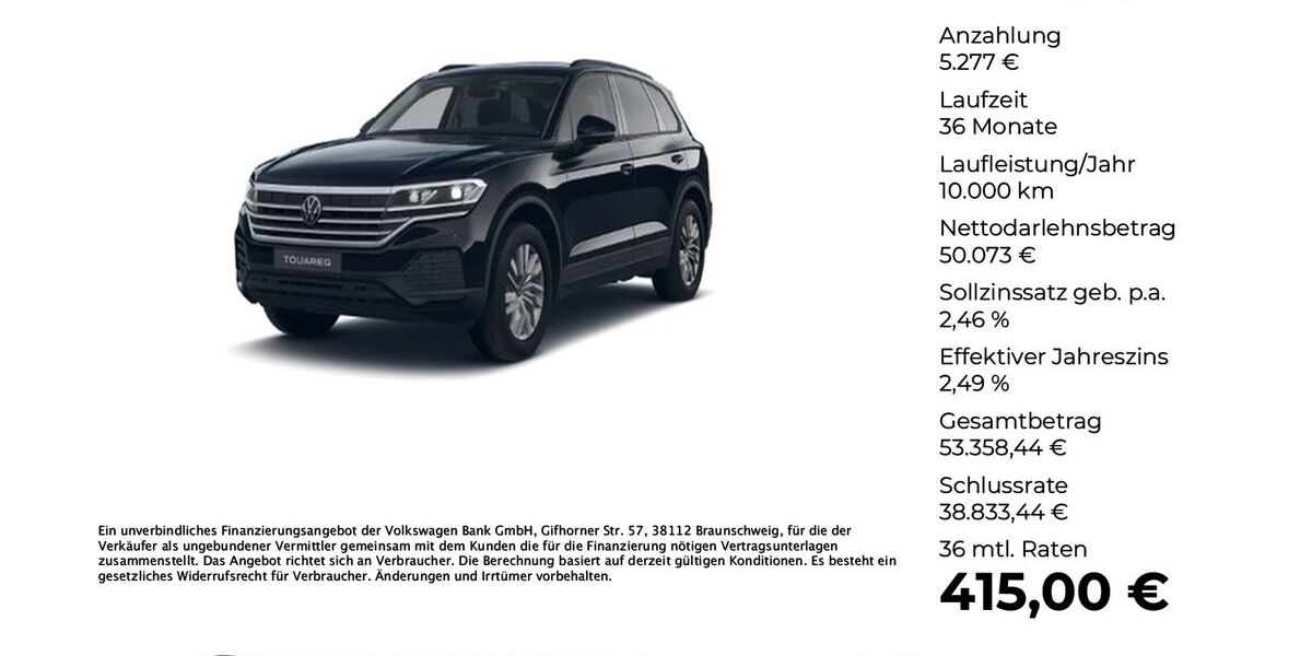 VW Touareg 25.322 km 54.980 &euro; Ibbenbüren 49477