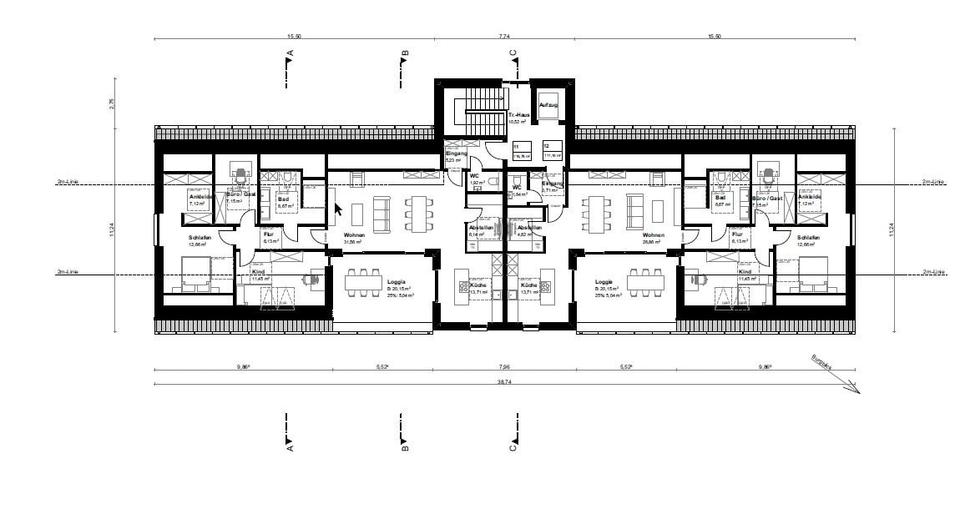 Etagenwohnung Bad Bentheim - 3 Zimmer, 86 m&sup2;, 1.080&euro; | Angebot:26561466