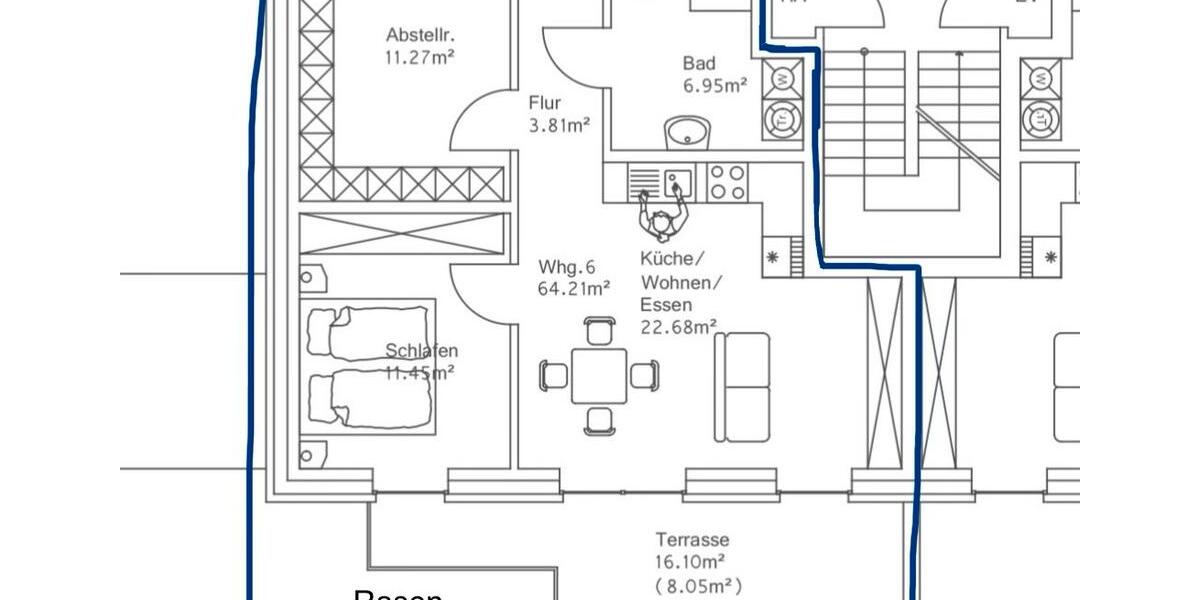 Erdgeschoßwohnung Steinfurt - 2 Zimmer, 64 m&sup2;, 929&euro; | Angebot:27604815